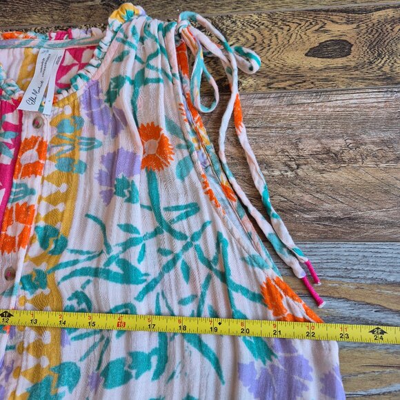 Ellen Merchant x Anthropologie Mixed Print Button Down Maxi Dress Sleeveless - Picture 13 of 14